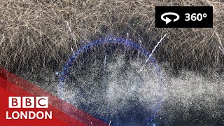 360° Video Londons New Years Eve Fireworks 2018  2019  BBC London [upl. by Dlaregztif]