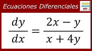 Ecuaciones diferenciales homogéneas  Ej 1 [upl. by Cammie968]