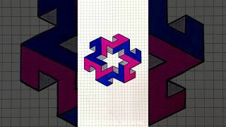 Master Basic 3D Geometric Patterns With Graph Paper Sketching  Grid lines into 3D ✍🏻 shorts art [upl. by Dickenson]