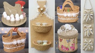 Super Useful out of Waste Material  6 Jute Craft Ideas Baskets Box [upl. by Gipps60]