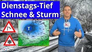 Kräftiger Kaltlufteinbruch Schnee Sturm und unsicheres DienstagsTief [upl. by Atlee]