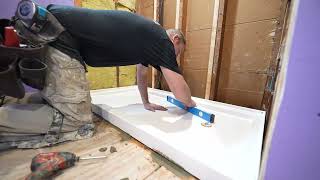 How to Install a Shower Pan Base  PLAN LEARN BUILD [upl. by Brande]