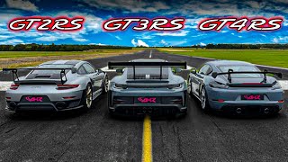 DRAG RACE PORSCHE GT2 RS VS 992 GT3 RS VS GT4 RS [upl. by Karina]