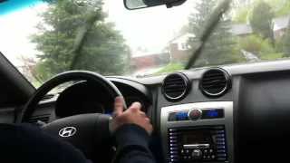 V6 straight pipe hyundai tiburon fun in the rain [upl. by Fonville396]