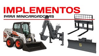 Implementos para minicargadoras Bobcat Caterpillar Komatsu Case JCB Ghel y resto de marcas [upl. by Einberger572]