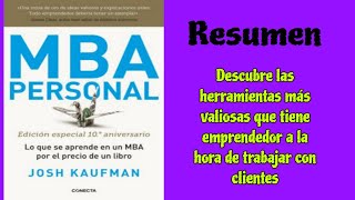 Audiolibro MBA PERSONAL RESEÑA CRITICA  RESUMEN  podcast transformaciónpersonal [upl. by Cornell]