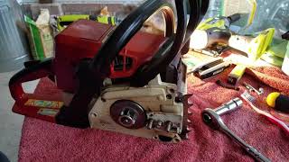 How to Replace Change Fix Stihl 025 Chainsaw Oil Pump [upl. by Amsirhc847]