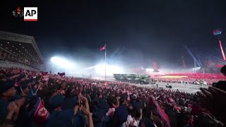 Military hardware on display at North Korea parade [upl. by Edgerton]