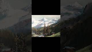 Swiss art The Alps 19th century oil on canvas signed [upl. by Pembrook550]