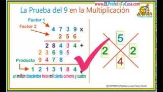 La prueba del 9 en la multiplicación wwwMatematicaPasoAPasocom [upl. by Ferdinanda]