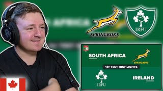 Hockey Fan Reacts Springboks vs Ireland 2024 Rugby Test Match 1 Highlights [upl. by Armalda]