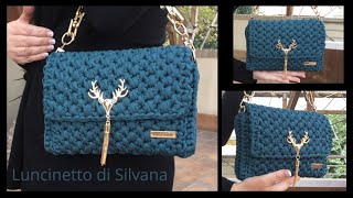 Tutorial Borsa in fettuccia alluncinetto Super Veloce Crochet bag [upl. by Iana472]