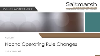 WEBINAR Nacha Operating Rules Update [upl. by Ahtanoj]