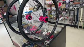 beautiful barbie pink onyx hubs to 44bmx carbon rims [upl. by Mohl]