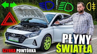 ŚWIATŁA I PŁYNY w HYUNDAI i20  POWTÓRKA PRZED EGZAMINEM NA PRAWO JAZDY KATEGORIA B  ZADANIE WORD [upl. by Anwahs]