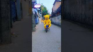 Teddybear🧸Rides A🚲Bicycle🤣 teddy funnyvideo shorts [upl. by Soneson812]