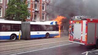 Bus on fire in Amsterdam [upl. by Brietta]