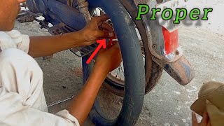 How to make tube tyre punctureMotorcycle [upl. by Moule]