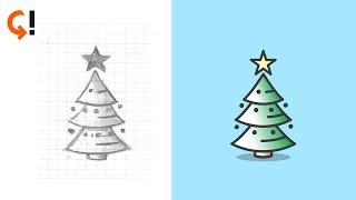 TUTORIAL ILLUSTRATOR Creare unicona ad Albero di Natale con Ai [upl. by Rhoads]