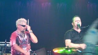 Guy fieri Hops on Stage and Plays Drums at Slims San Francisco with Cowboy Mouth [upl. by Juakn]