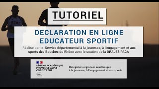 Tutoriel daide  déclaration en ligne éducateur sportif [upl. by Bernie]