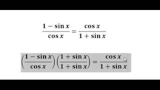 IDENTIDAD TRIGONOMÉTRICA 1sin⁡xcos⁡x cos⁡x1sin⁡x [upl. by Llenrev]