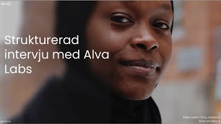 Strukturerad intervju med Alva Labs [upl. by Ammej910]