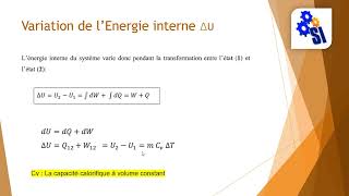 Variation de l’Energie interne [upl. by Lyall]