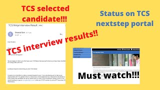 TCS interview results  TCS nextstep portal  2021 [upl. by Diarmid732]