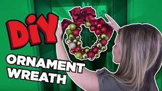 DIY Ornament Wreath inspired by HGTV  The Holderness Family [upl. by Rabkin]