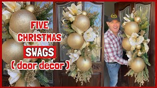 5 Christmas DIY Swags  How To Make Christmas Door Decorations  Ramon At Home [upl. by Ahsinrev]