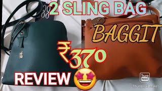 AJIOHAUL🔥BAGGIT SLING BAG 2 BAGS ₹370 REVIEW HAULQUALITY 😍LINK IN DISCRIBTION [upl. by Eetnahs]