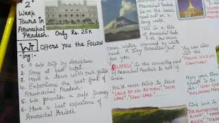 Travel Brochure  English Brochure Making  Arunachal Pradesh Travelling Brochure  CBSE Class 10 [upl. by Oluas]