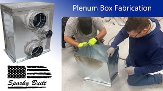 We Fabricate a Plenum Box From Scratch For Our Shop  Measure Cut Bend Seal HVAC Plenum Duct [upl. by Baynebridge]