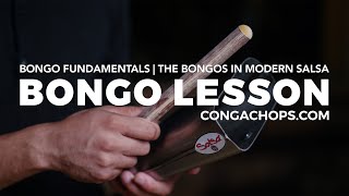 Bongo Lesson  How to Play Bongos  The Bongos in Modern Salsa  CongaChopscom [upl. by Einnos]