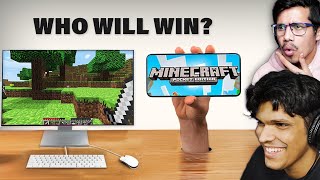 Minecraft Mobile VS PC 🔥 Who will Win with GamerFleet [upl. by Arbma]