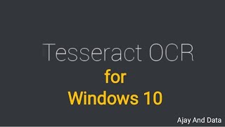 What is Tesseract OCR Software How to install and use it on Windows 10  The Legendary Outlier [upl. by Myrvyn]