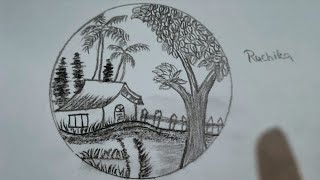 flower place amp tree ruchikaartcreation art drawing sweetflowerplace skechersartworkruchika [upl. by Yot]