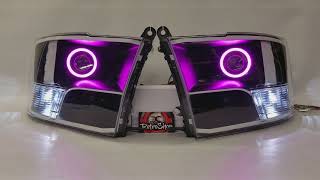 RetroShop Custom Ram Headlights  4th Gen Quads  Paint  Retrofit  Halos [upl. by Zoie]