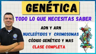 GENETICA CROMOSOMAS ADN Y ARN CODIGO GENETICO NUCLEOTIDOS MUTACIONES BASES NITROGENADAS [upl. by Ellennod93]