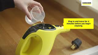 Karcher SC1 Hand Held Steam Cleaner  How To Fill The Water Tank [upl. by Karie]