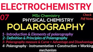 Polarography  Intro  Element  Definition Principal  Instrumentation  Working mechanism • MSc [upl. by Radack]