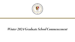 UMBC Winter Graduate Commencement 2024 [upl. by Alanson]