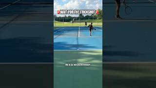 ALERT WAIT for the TRICKSHOT🚨tennis trickshot shorts [upl. by Tnert999]