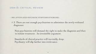 DSM5 Critical Review  Part 4 [upl. by Annairt]