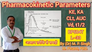 Pharmacokinetic Parameters  Ke Ka AUC CLt Vd  Biopharmaceutics amp Pharmacokinetics  BP604T  L33 [upl. by Ronyam]