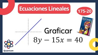 Gráfica de Ecuación Lineal  Problema 20  Ejercicio 175 Baldor [upl. by Resay]