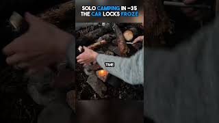 Solo Camping In 30 Cars Locks Froze shorts viral [upl. by Ignatz]