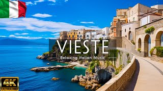 Beautiful Vieste 4K • Relaxing Italian Music Instrumental Romantic • Video 4K UltraHD [upl. by Elocyn774]