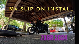 ZX6R 2024 M4 EXHAUST INSTALL [upl. by Kauffmann]